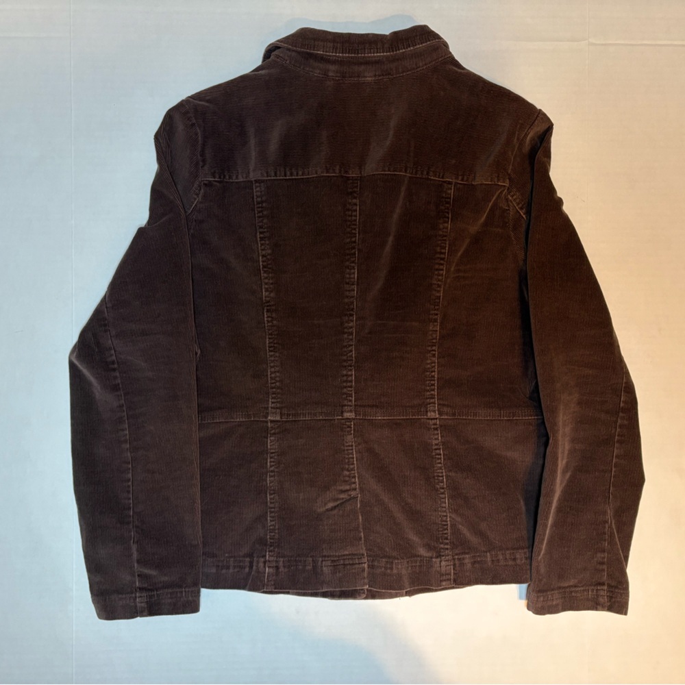 St. John’s Bay women’s brown cotton blend corduroy blazer jacket size large - Picture 2 of 7